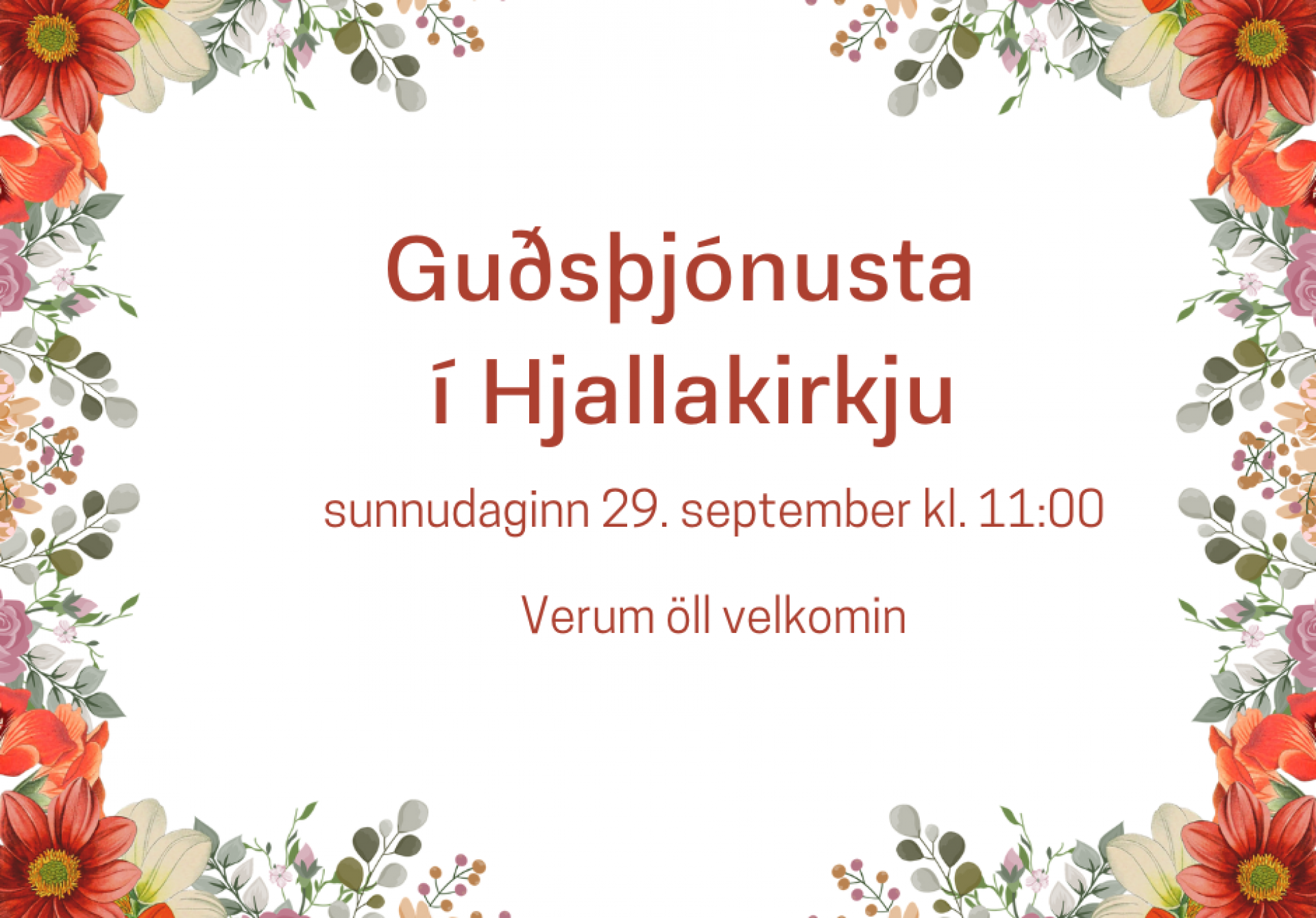 Guðsþjónusta í Hjallakirkju